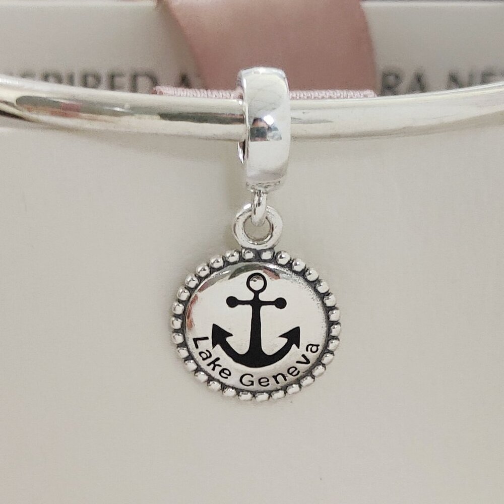 Pandora Lake Geneva Exclusive Dangle Charm Bracelets Pendant 925 Silver with box